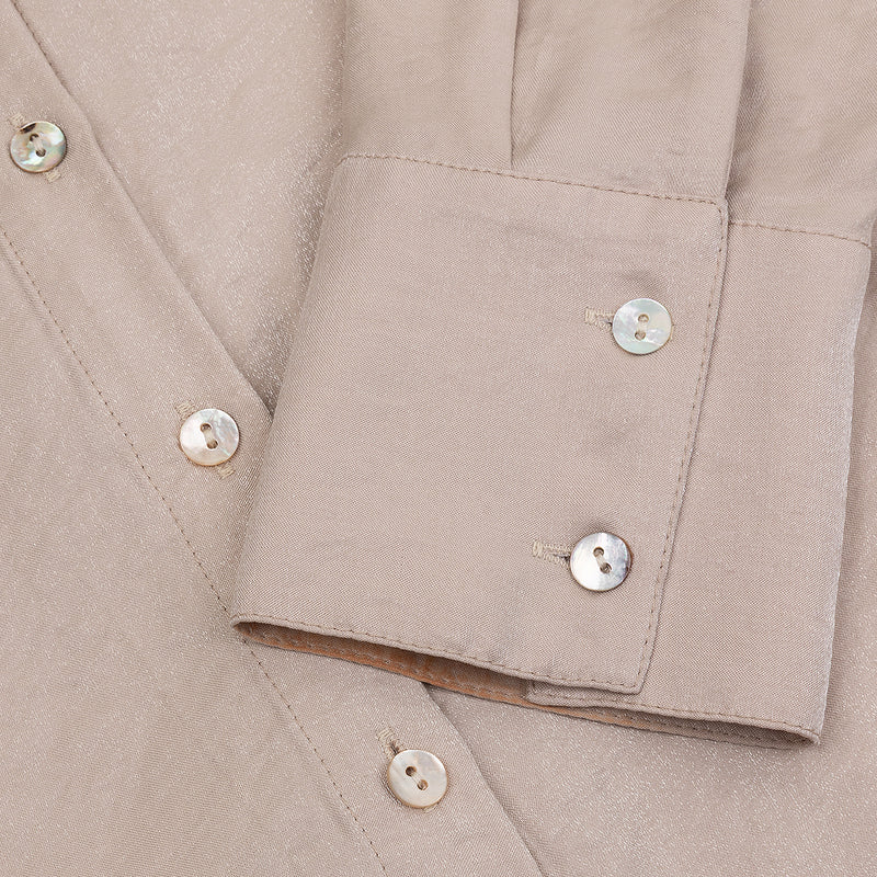 Soleya Button-Down Tunic - Blush Pearl