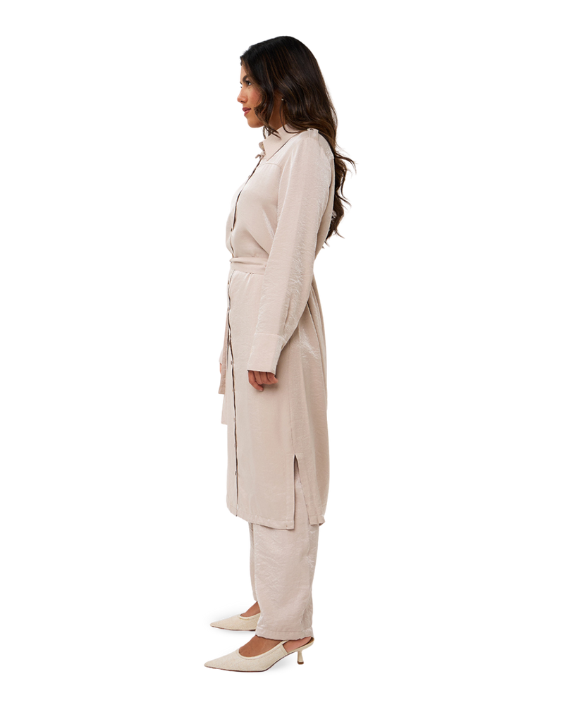 Soleya Button-Down Tunic - Blush Pearl