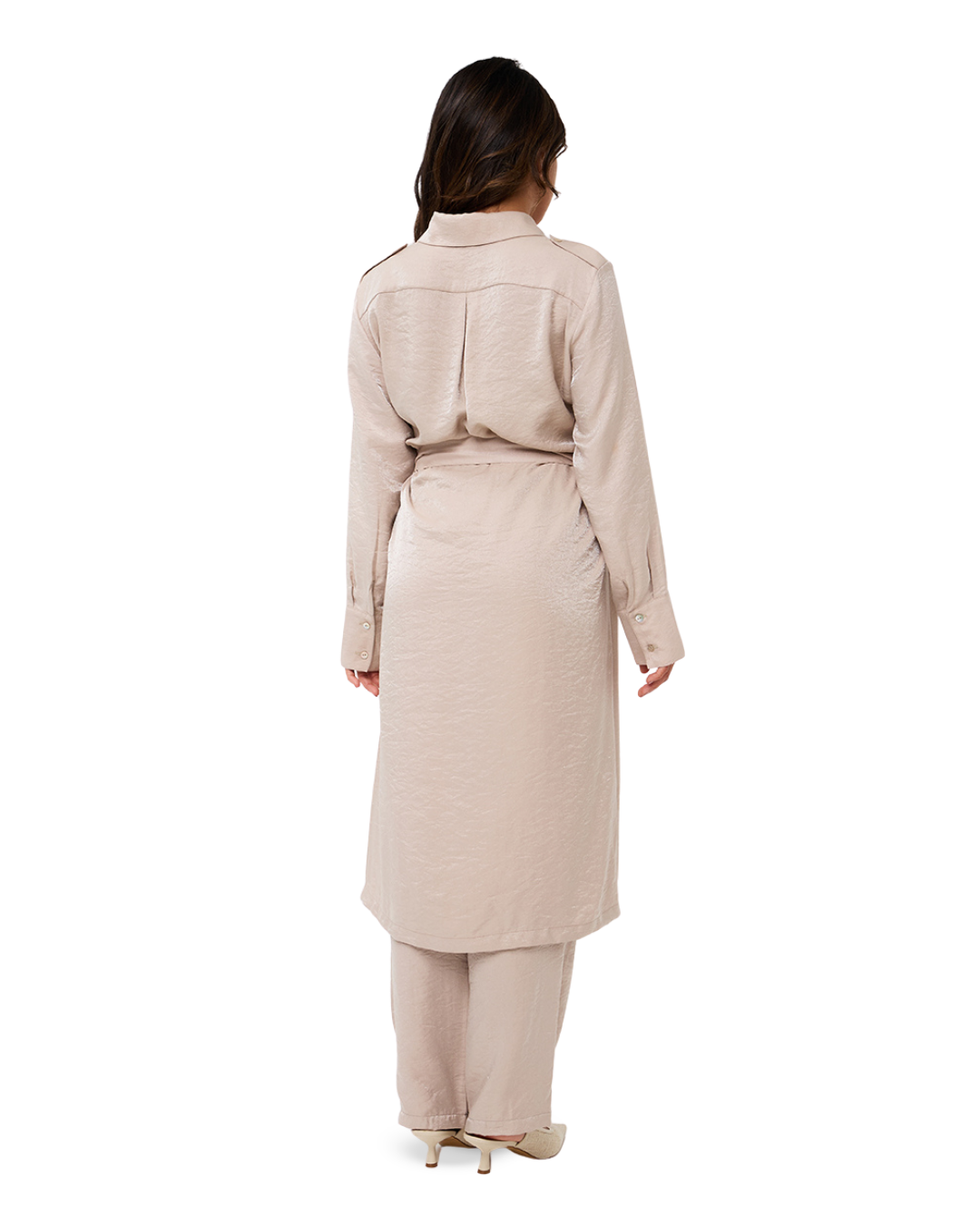 Soleya Button-Down Tunic - Blush Pearl