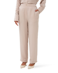 Soleya Straight-Cut Trousers - Blush Pearl