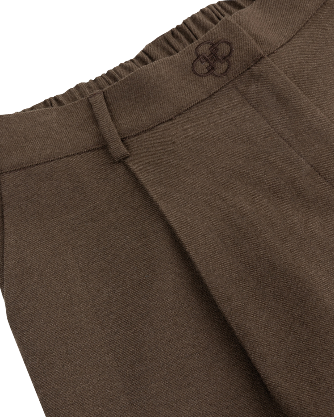 Straight-Cut Wool Tailored Pants - Muted Brown