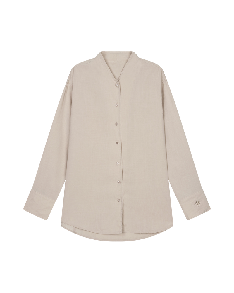 Button-Front Blouse Bone