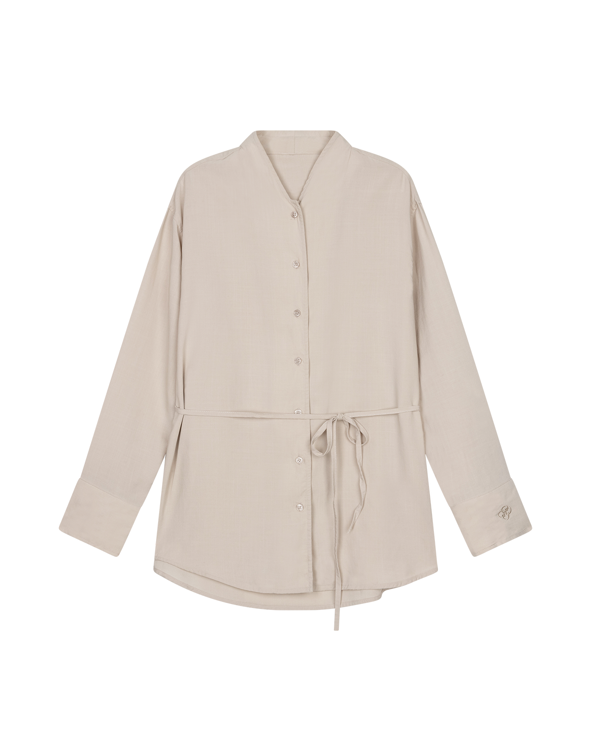 Button-Front Blouse Bone