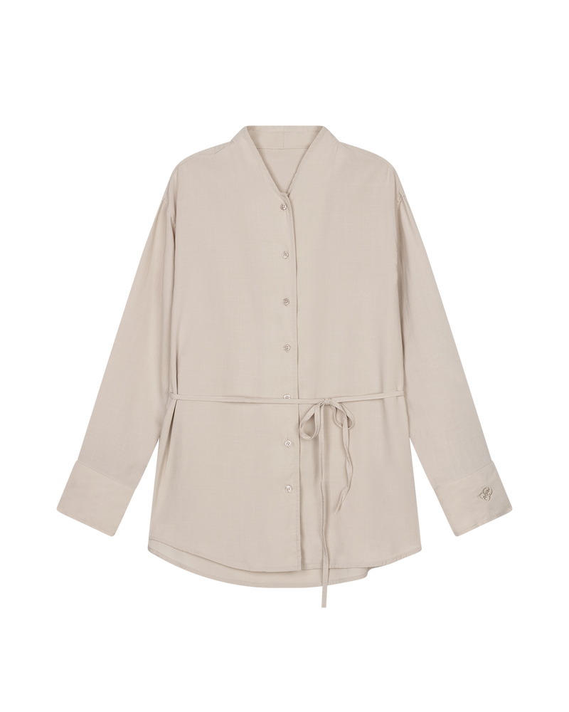 Button-Front Blouse Bone
