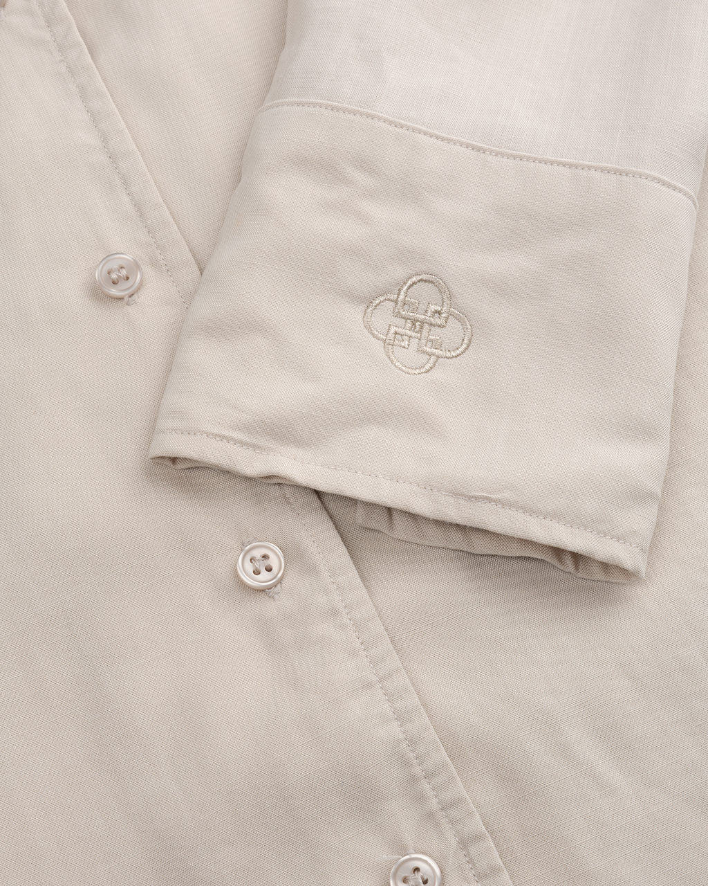 Button-Front Blouse Bone
