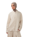 Button-Front Blouse Bone