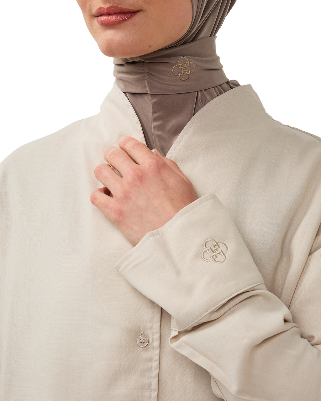 Button-Front Blouse Bone