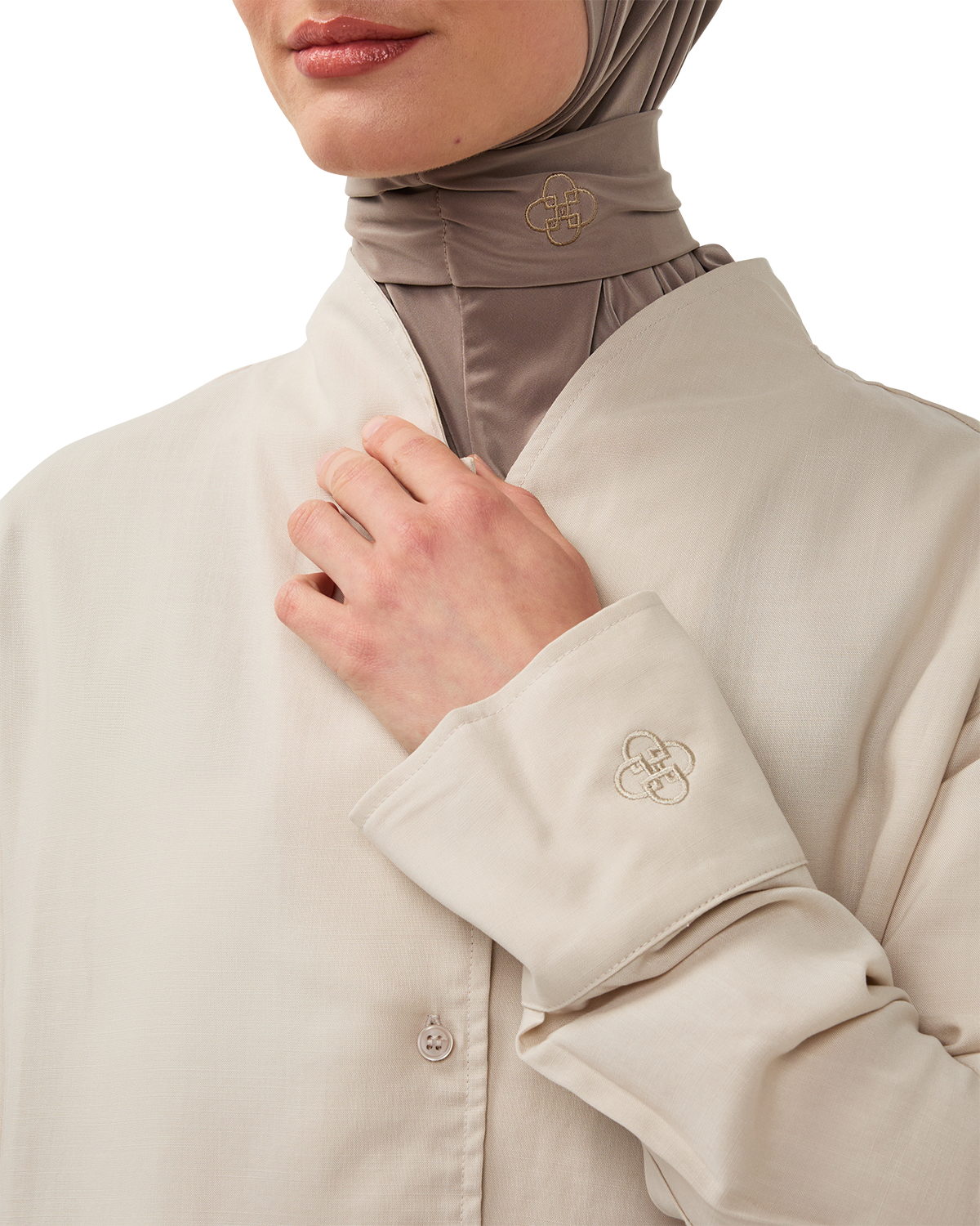 Button-Front Blouse Bone