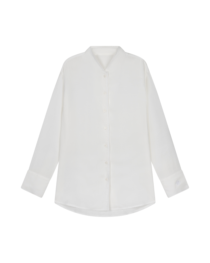 Button-Front Blouse Chalk