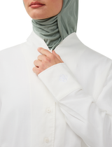 Button-Front Blouse Chalk