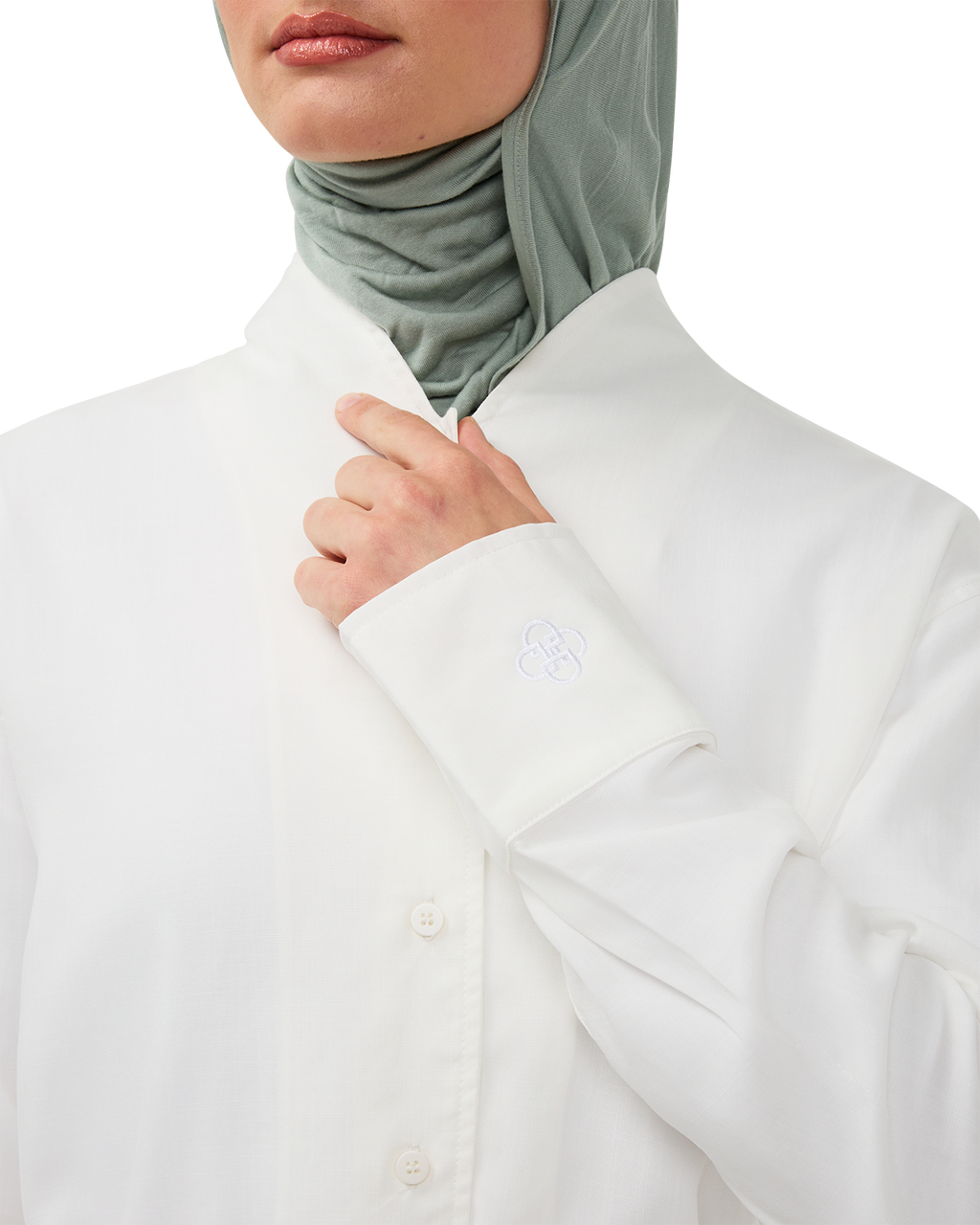Button-Front Blouse Chalk