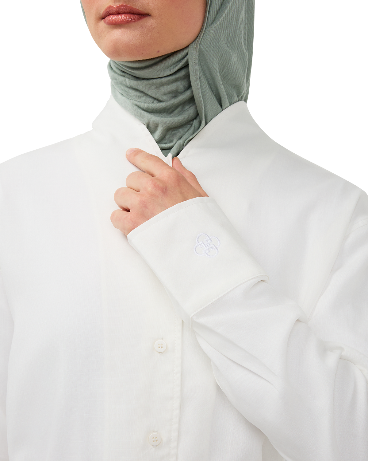 Button-Front Blouse Chalk