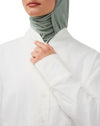 Button-Front Blouse Chalk