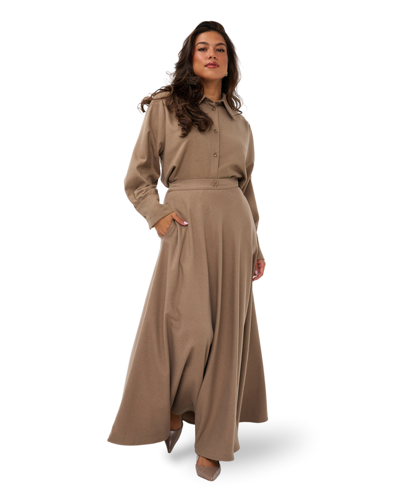 A-Line Maxi Skirt - Camel