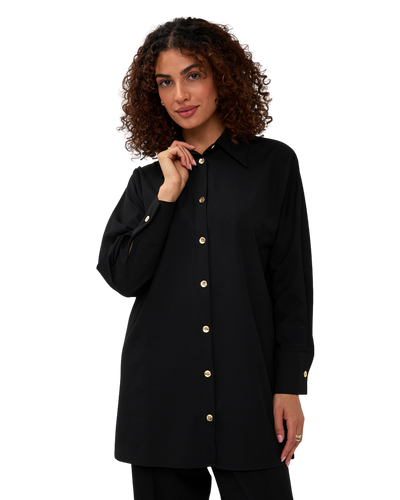 Blouse met knoopjes - Zwart