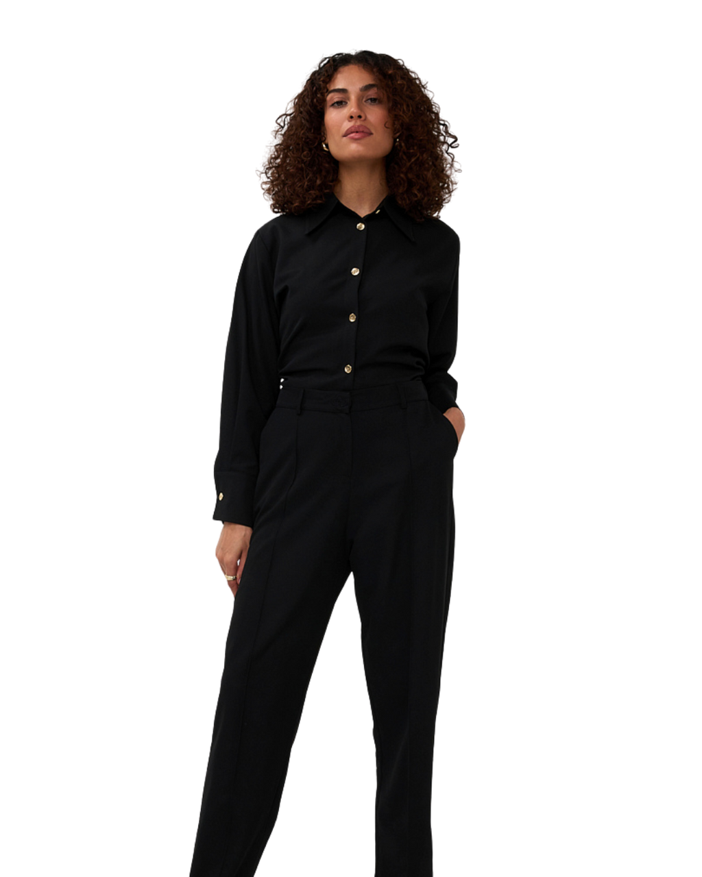 Blouse met knoopjes - Zwart