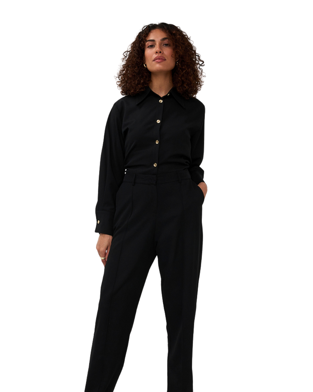 Button-Down Blouse - Black