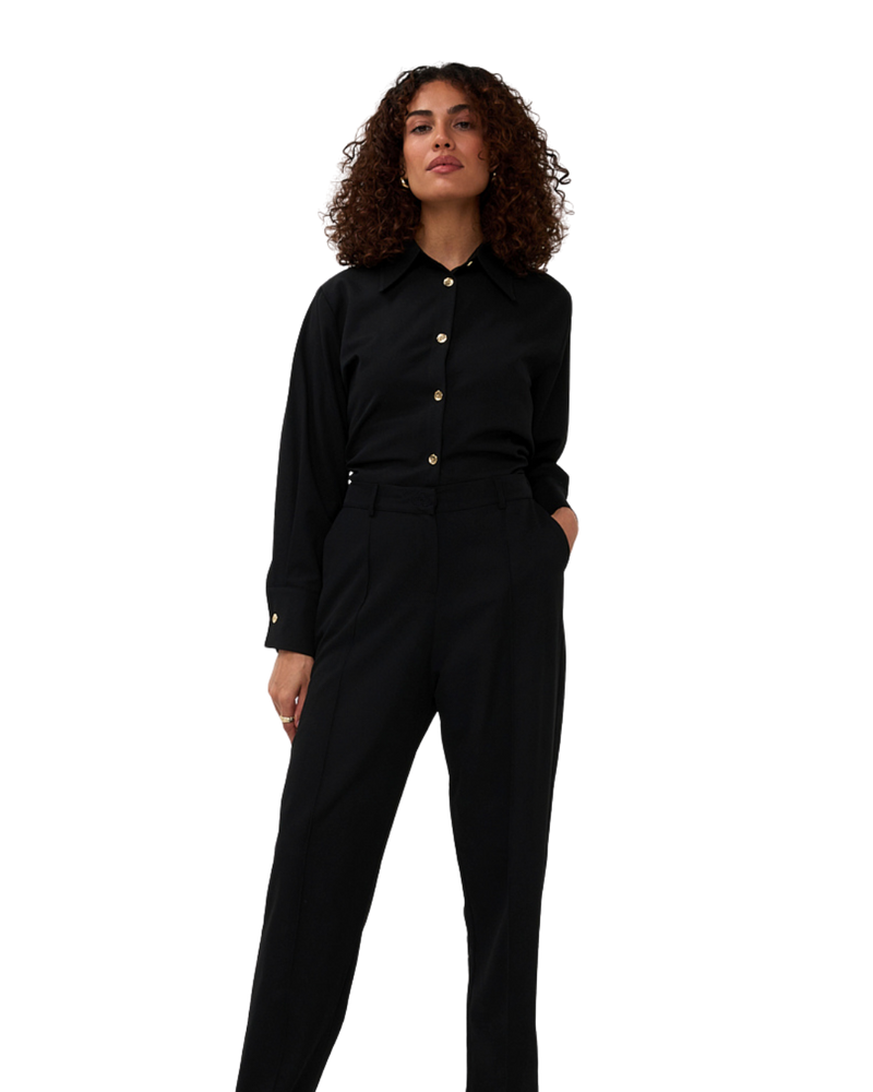 Button-Down Blouse - Black