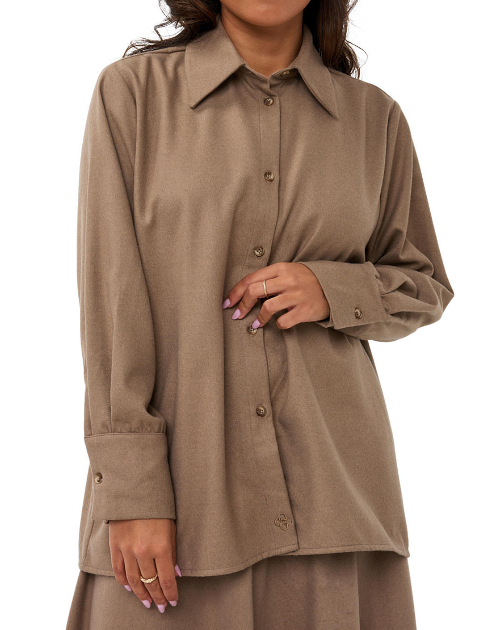Button-Down Blouse - Camel