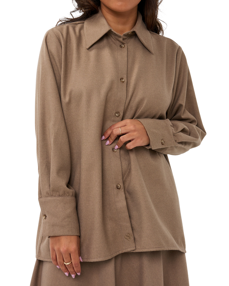 Button-Down Blouse - Camel