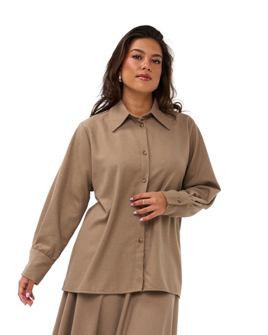 Button-Down Blouse - Camel