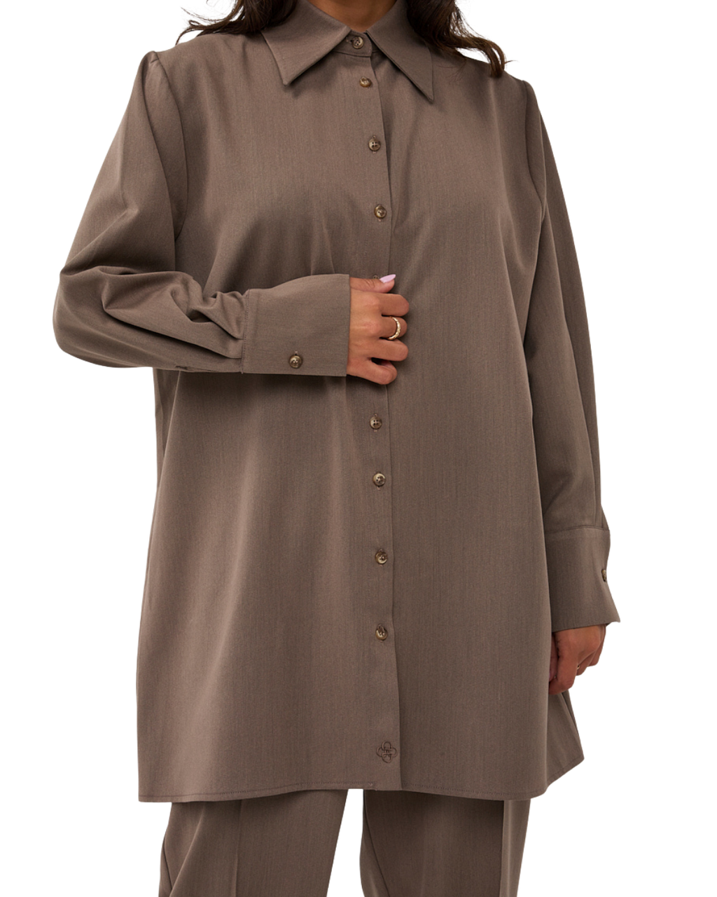Button-Down Blouse - Stone