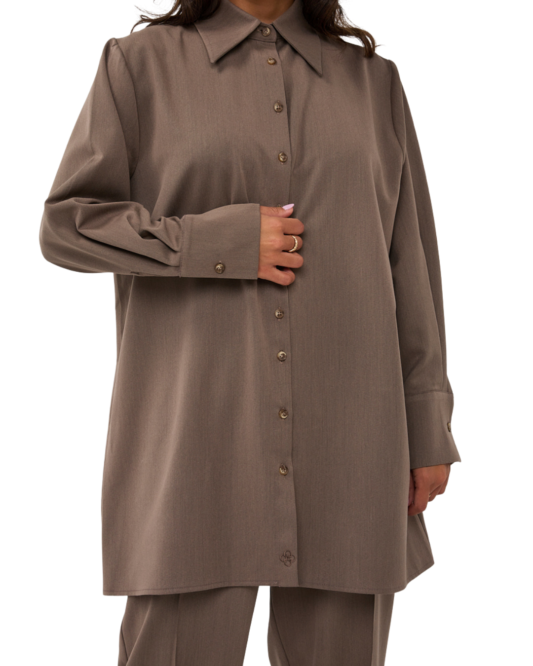 Button-Down Blouse - Stone