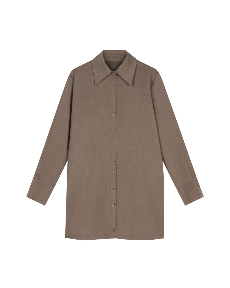 Hemdbluse - Steinfarben
