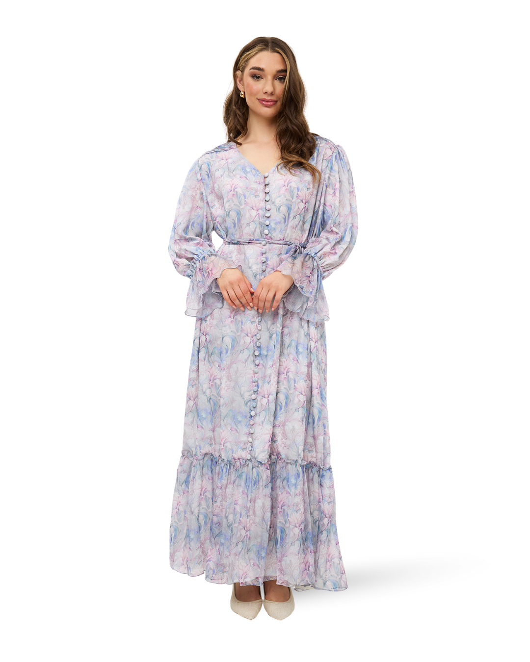 Flowy Flower Dress - Lilacs