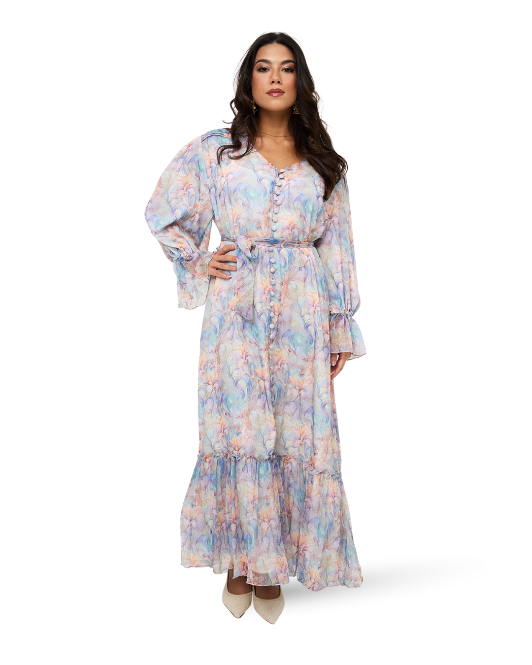 Flowy Flower Dress - Pastel Peony