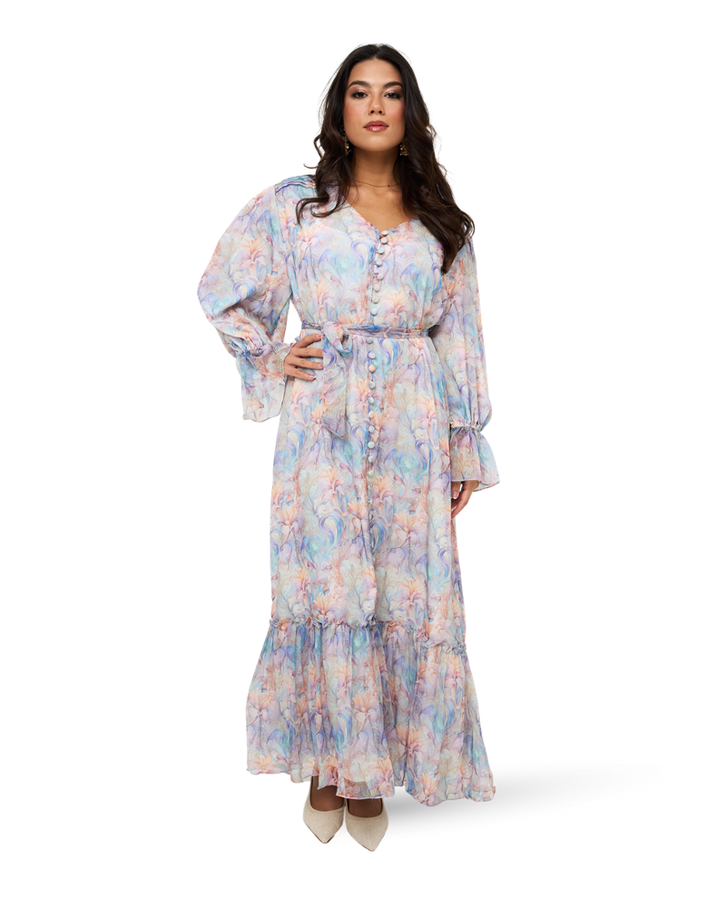 Flowy Flower Dress - Pastel Peony