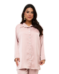 Honey Silk Button-Down Blouse - Petal Blush