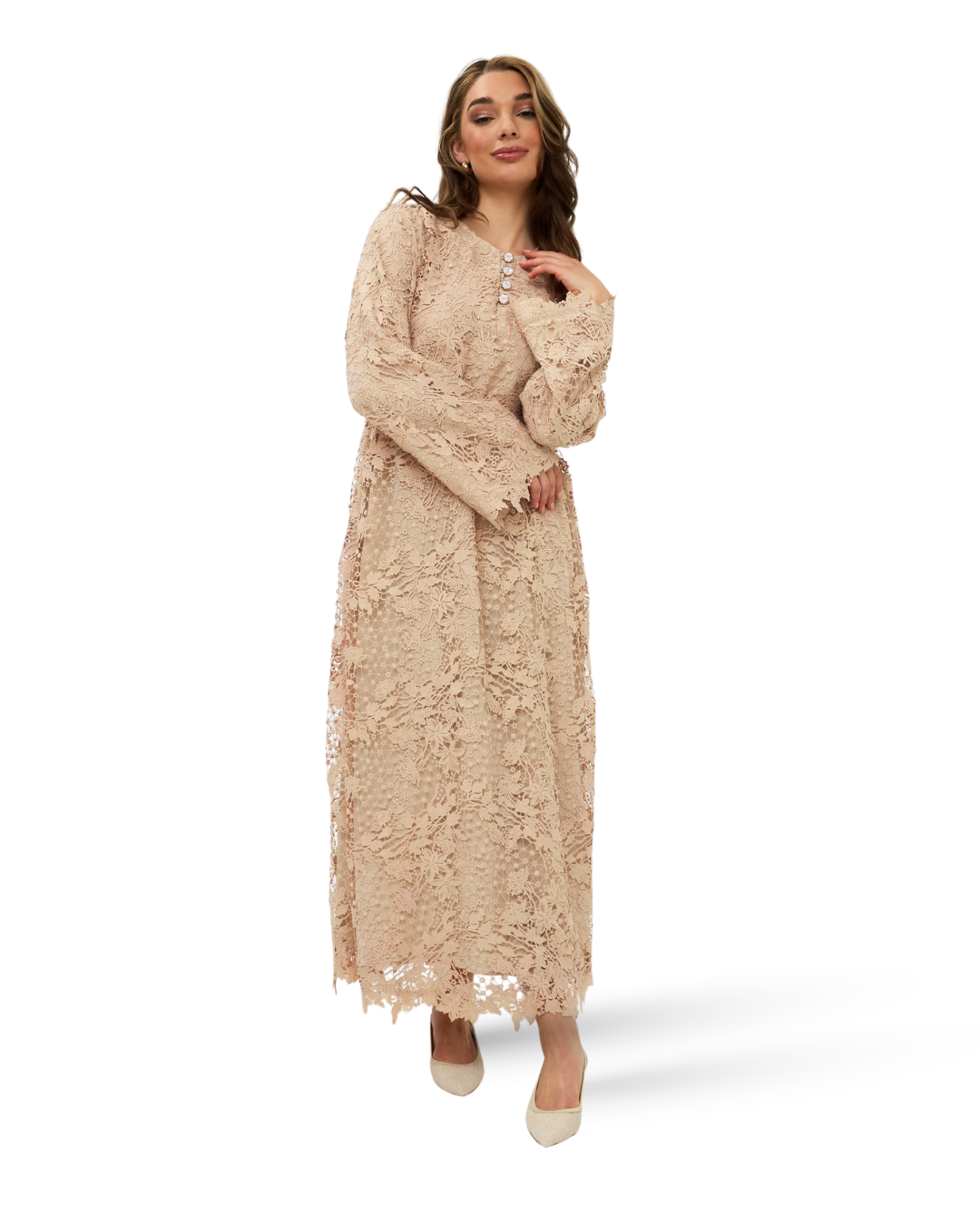 Lace Dress - Beige
