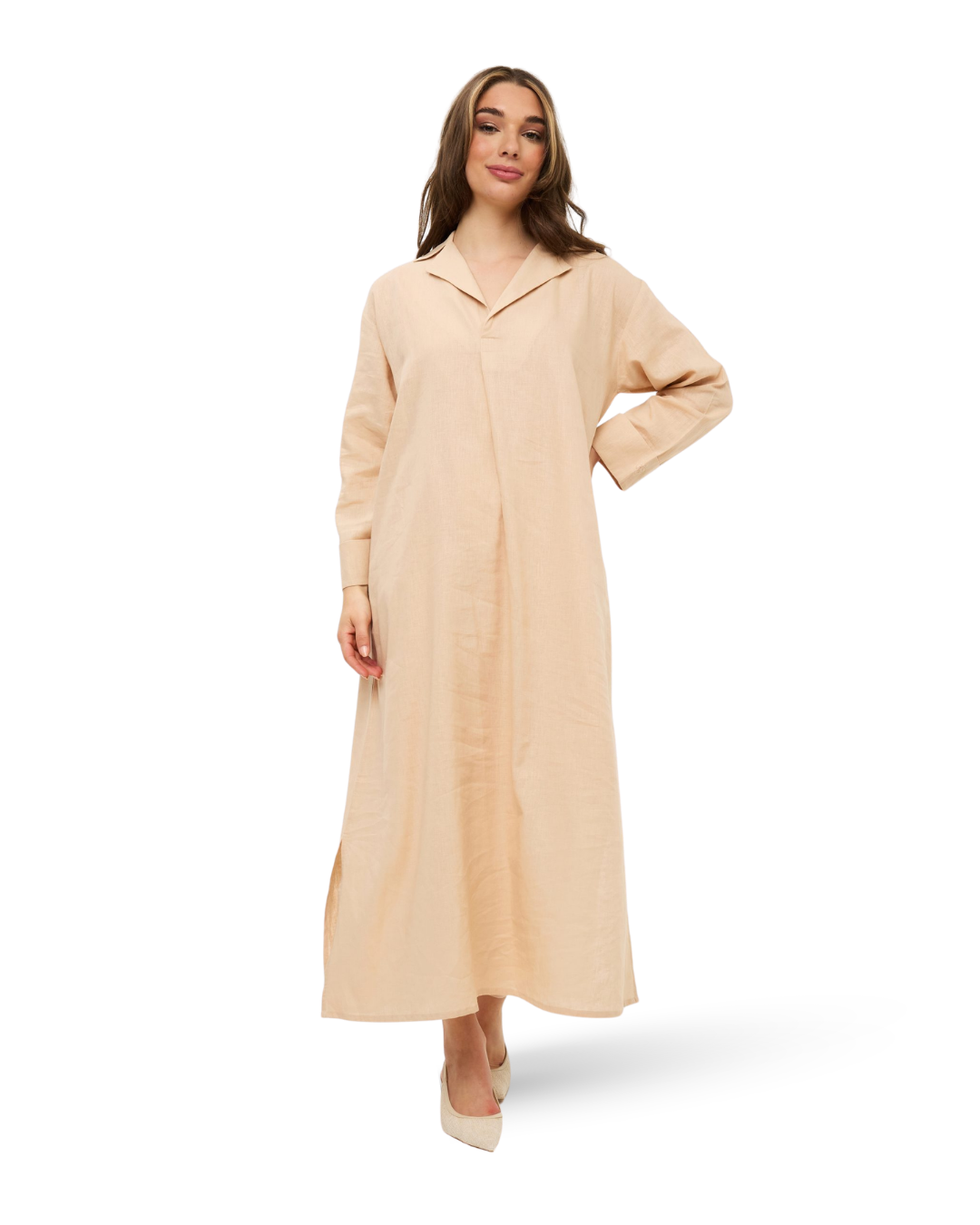 Linen Dress - Peach