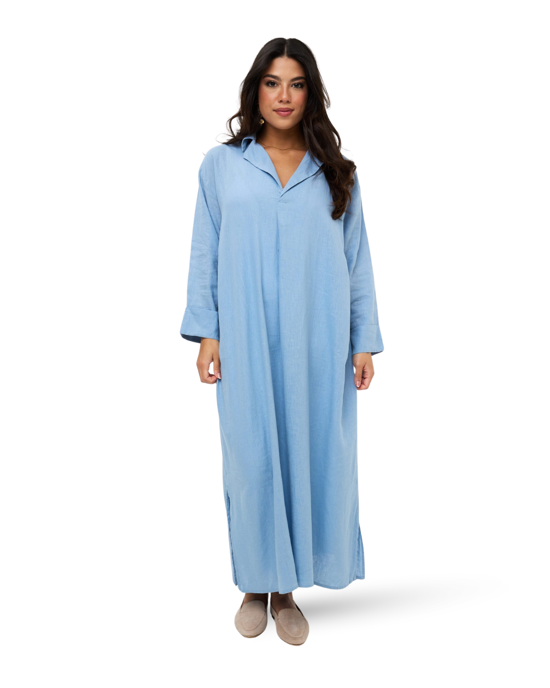 Linen Dress - Sea Blue