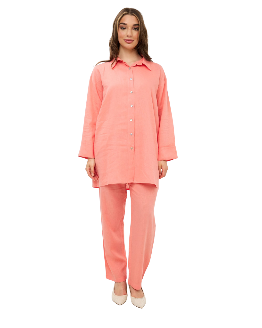 Linen Pants - Warm Coral