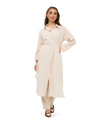 Longline Linen Tunic - Natural Linen