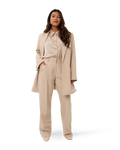 Longline Tailored Blazer - Sand