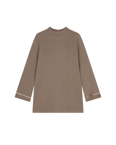 Mock-Neck Blouse - Stone