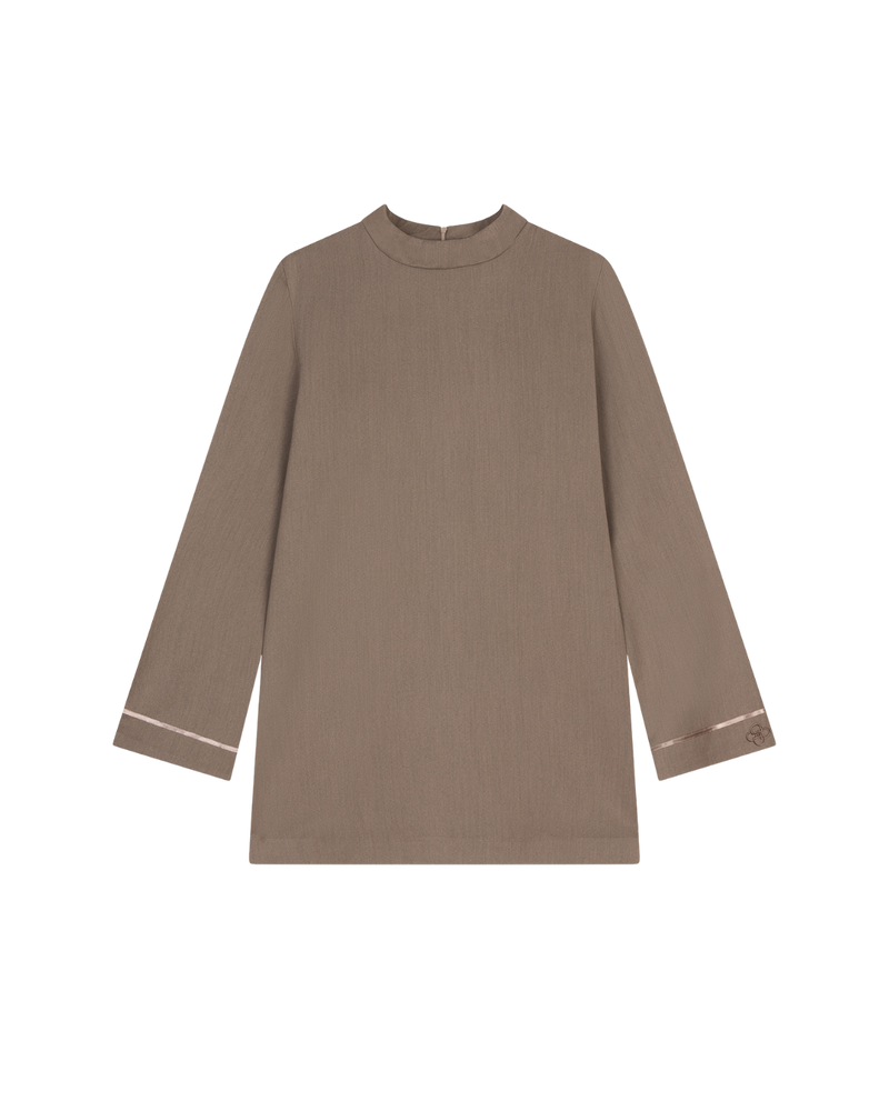 Mock-Neck Blouse - Stone