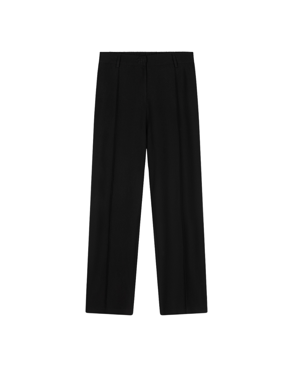 Pleated Cotton Trousers - Black