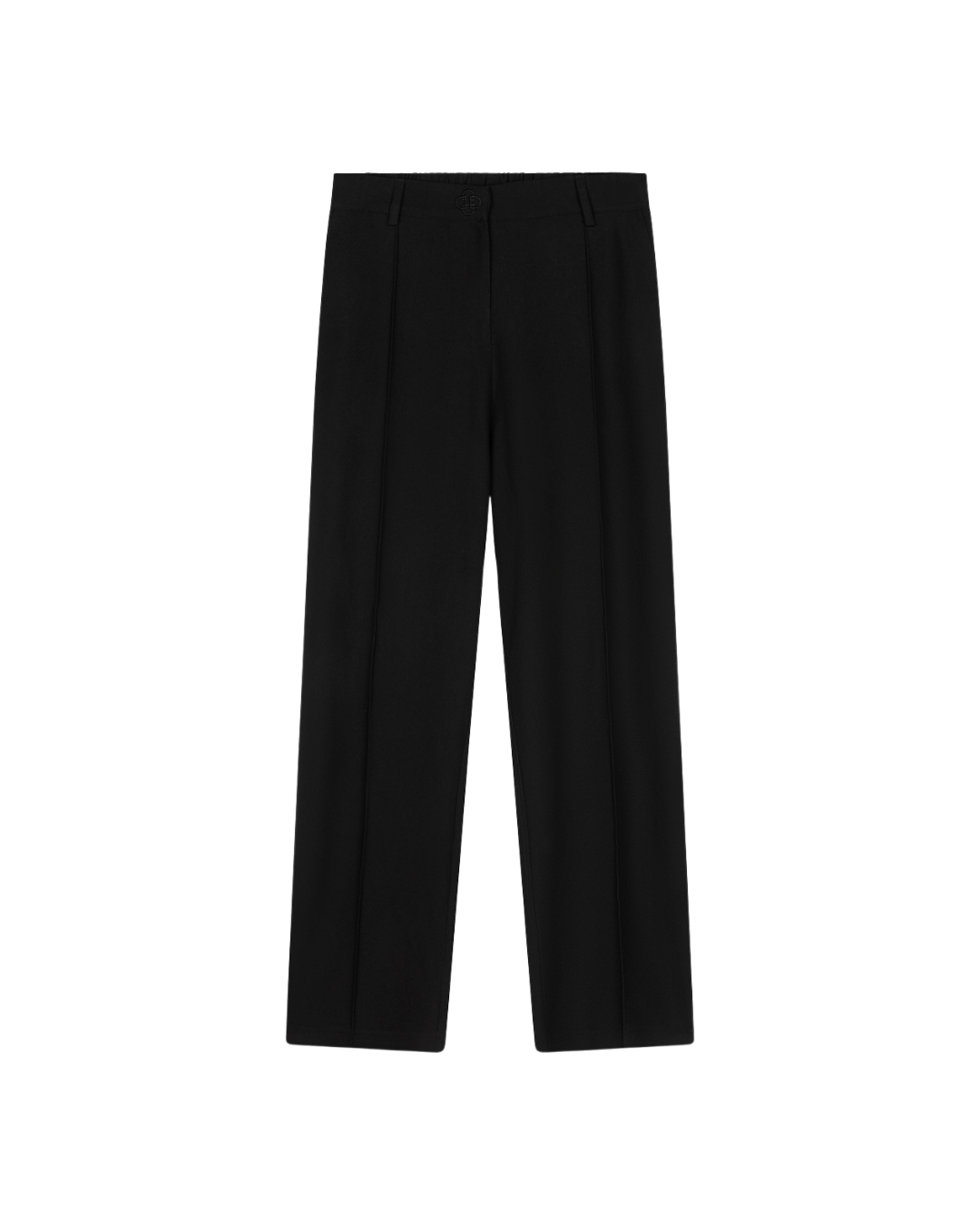 Pleated Cotton Trousers - Black