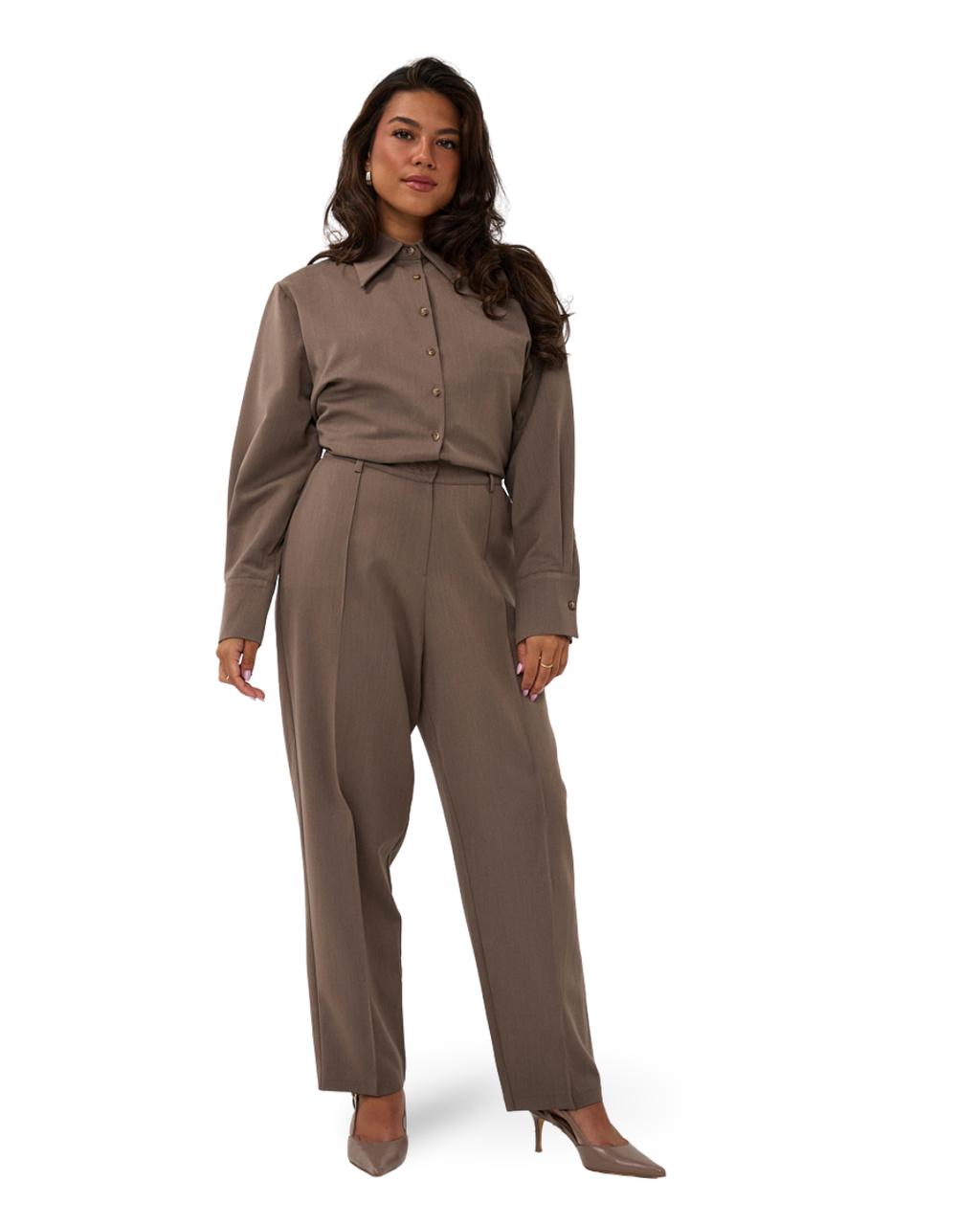 Bundfaltenhose aus Baumwolle – Stone