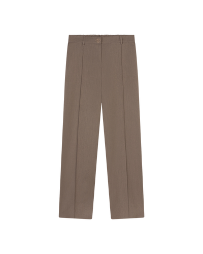 Pleated Cotton Trousers - Stone