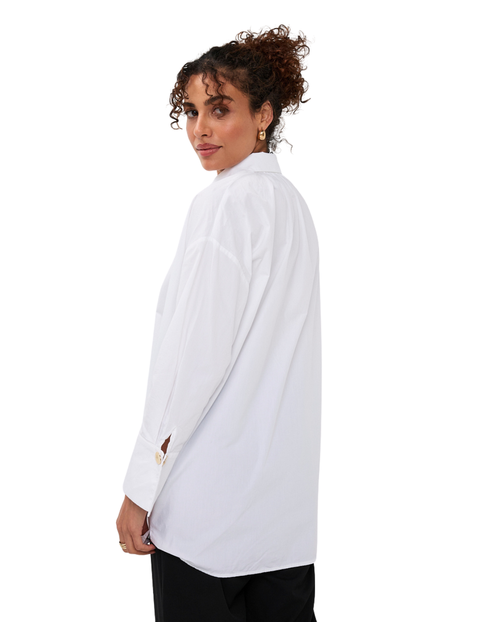 Pleated-Front Blouse - White