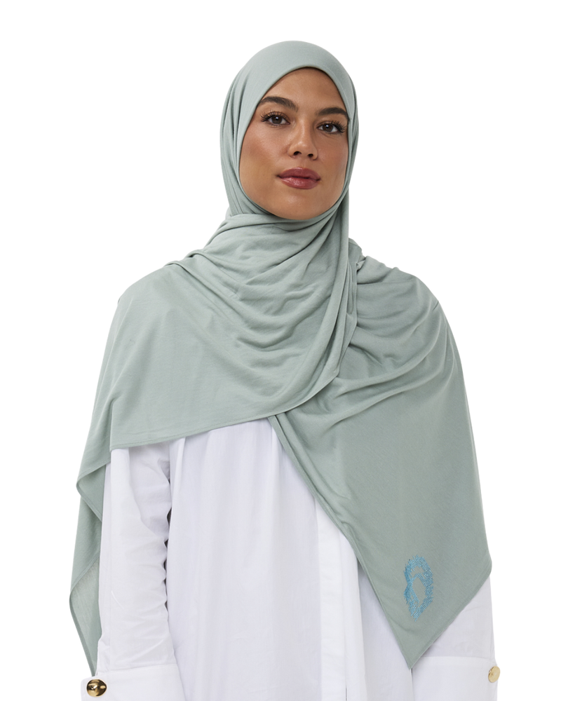Signature Modal Diamonds Long-Scarf - Bleu Mer