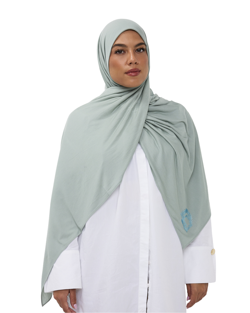 Signature Modal Diamonds Long-Scarf - Bleu Mer