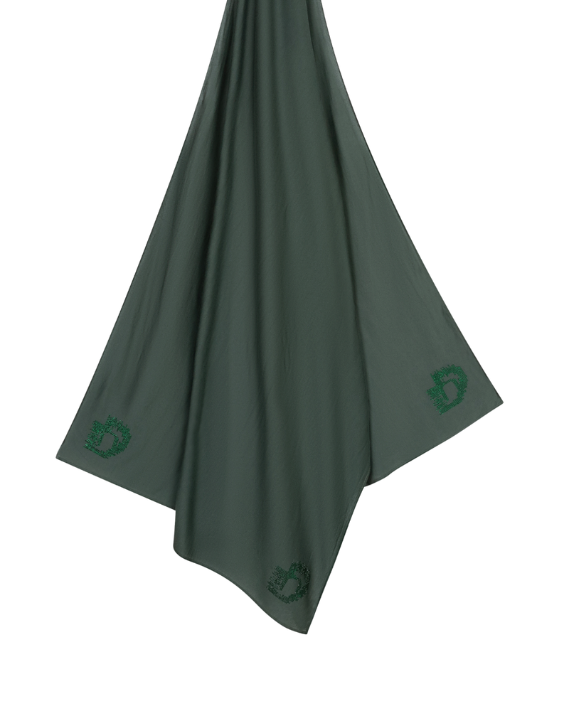 Signature Modal Diamonds Long-Scarf - Emerald