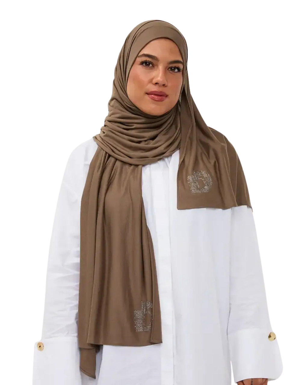 Signature Modal Diamonds Long-Scarf - Stone Brown