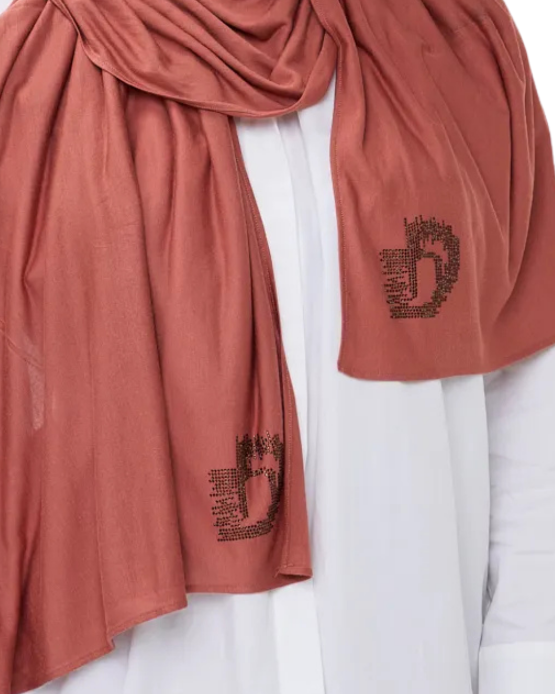 Signature Diamonds Long-Scarf - Terracotta Clay